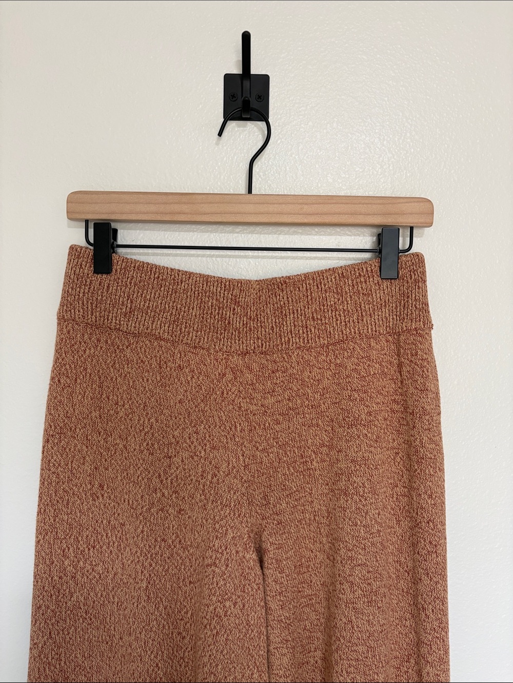 NWOT Free People Chunky Knit Pull-On Wide Leg Pant Boho Lounge Brown - Picture 6 of 8